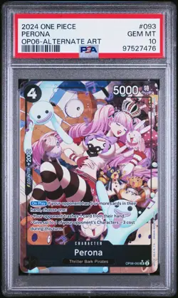 One Piece Card Perona Alt Art OP06-093 Wings of the Captain PSA 10 - Image 1