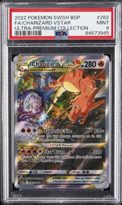2022 POKEMON SWSH BLACK STAR PROMO #262 FULL ART/CHARIZARD VSTAR PSA 9 - Image 1
