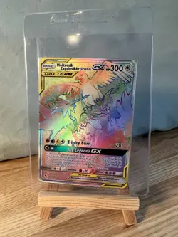 Pokemon TCG Moltres Zapdos Articuno GX 69/68 Hidden Fates Rainbow Secret Rare - Image 1