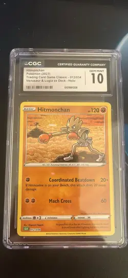 Pokemon Hitmonchan 012/034 Trading Card Game Classic Holo CGC 10 - Image 1