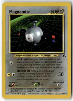 Magnemite ⭐ 26/75 Holo Rare Neo Discovery 2001 Pokemon LP - Image 1