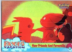 1999 Topps Pokemon the First Movie #59 New Friends And Farewells Rainbow Foil - Image 1