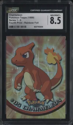 1999 Topps Pokemon Series 1 Fourth Print Rainbow Foil #5 Charmeleon CGC 8.5 - Image 1