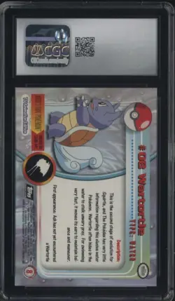 1999 Topps Pokemon Series 1 Fourth Print Rainbow Foil #8 Wartortle CGC 8.5 - Image 2