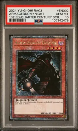 2024 YU-GI-OH! RA03-QUARTER CENTURY BONANZA #EN002 ARMAGEDDON KNIGHT PSA 10 - Image 1