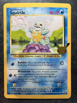 Jumbo Card Squirtle 63/102 25th Anniversary Celebrations Pokemon Card NM - Image 1