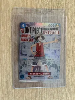 One Piece Monkey D. Luffy US Voyage College Basketball Promo Card 1/23 MINT - Image 1