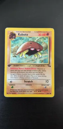 Kabuto Fossil 1st Edition Pokemon TCG #50/62 1999 (Condition - MP) - Image 3