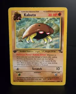 Pokemon TCG - KABUTO - 1ST EDITION - 50/62 - FOSSIL (1999) - WOTC - VINTAGE - MP - Image 1