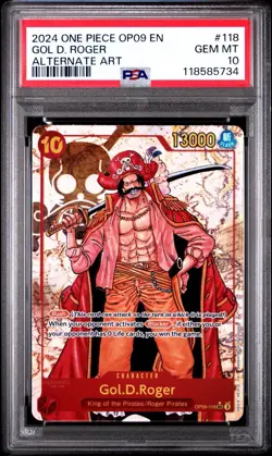One Piece Gol.D.Roger (Alternate Art) OP09-118 Emperors in the New World PSA 10 - Image 1