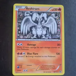 Pokemon TCG Reshiram Holo Rare Card 28/113 Legendary Treasures - Image 1