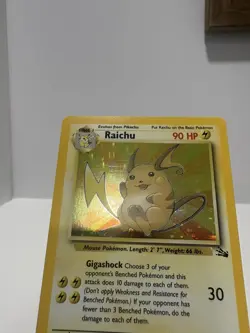 Pokemon TCG Raichu 14/62 Fossil Set 1999 Holo Rare Unlimited VTG WOTC LP - Image 3