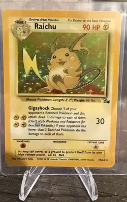 Pokemon TCG Raichu 14/62 Fossil Set 1999 Holo Rare Unlimited VTG WOTC LP - Image 1