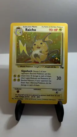 Pokemon TCG Raichu Fossil Set 14/62 Unlimited Holo Rare LP - Image 5