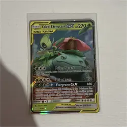 Pokemon Celebi & Venusaur GX 1/181 Sm-Team Up Holo TAG TEAM Ultra Rare Full Art - Image 1