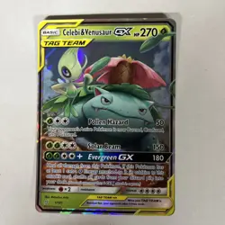 Pokemon TCG Sun & Moon Team Up Celebi Venusaur GX Full Art Ultra Rare 1/181 NM/M - Image 1