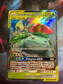 Pokemon TCG Celebi & Venusaur GX Holo Ultra Rare Card Team Up 1/181 NM - Image 3