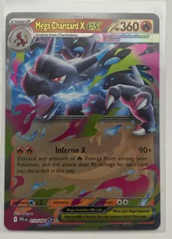 Mega Charizard x EX 013/094 Me02: Phantasmal Flames Holo Pokemon Card Pack Fresh - Image 1