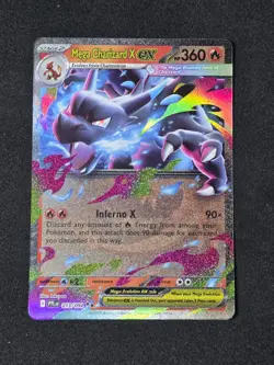 Mega Charizard x EX 013/094 Me02: Phantasmal Flames Holo Pokemon Card - Image 1