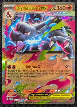 Mega Charizard X ex 013/094 ME02: Phantasmal Flames Pokemon Card NM - Image 1