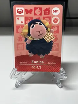Eunice 081 - Amiibo Card - Animal Crossing Series 1 - Authentic Nintendo Card - Image 1