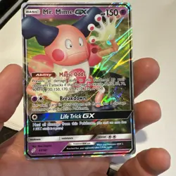 Pokemon TCG Sun & Moon Team Up Mr. Mime GX Holo Ultra Rare Card 67/181 - Image 1