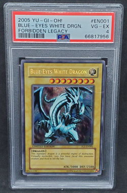 Yugioh PSA 4 VG-EX Blue-Eyes White Dragon FL1-EN001 Secret Rare Forbidden Legacy - Image 1
