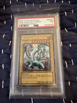 Yugioh TCG Blue Eyes White Dragon Forbidden Legacy FL1-EN001 PSA 8 2005 Promo - Image 1