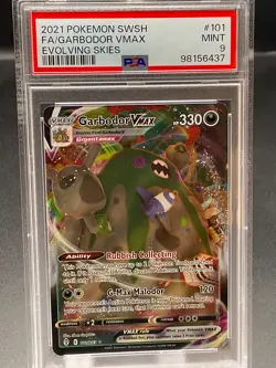 2021 Pokemon Sword & Shield Evolving Skies #101 Garbodor Vmax Full Art PSA 9 - Image 1