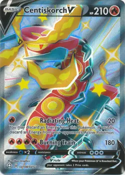 Centiskorch V (Shiny) - SV108/SV122 Ultra Rare Shining Fates NM Pokemon TCG - Image 1