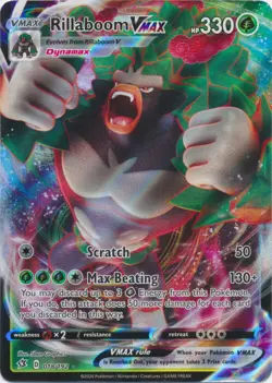 Rillaboom VMAX - 018/192 Ultra Rare Rebel Clash NM Pokemon TCG - Image 1