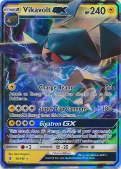 Vikavolt-GX - 45/145 Ultra Rare Guardians Rising NM Pokemon TCG - Image 1