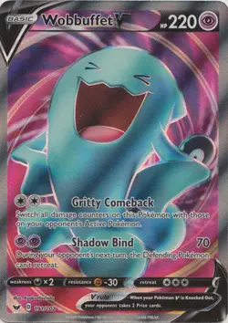 Wobbuffet V (Full Art) - 191/202 Sword & Shield Base Set NM Pokemon TCG - Image 1