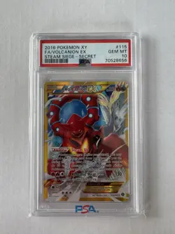 2016 Pokemon Steam Siege Full Art Secret Rare Volcanion EX 115/114 #115 PSA 10 - Image 1