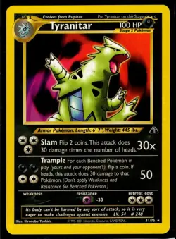 Pokemon Card Tyranitar 31/75 Regular Neo Discovery NM - Image 1