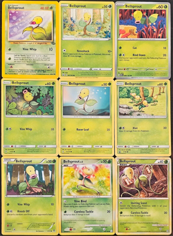 (9x) Bellsprout Base Pokemon Card Collection Set Deck Building Grass Green - Image 1