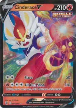 Cinderace V - 044/264 Ultra Rare Fusion Strike NM Pokemon TCG - Image 1