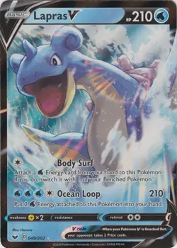 Lapras V - 049/202 Ultra Rare Sword & Shield Base Set NM Pokemon TCG - Image 1