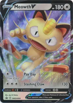 Meowth V - SWSH004 Sword & Shield Promo NM Pokemon TCG - Image 1