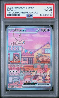 2023 POKEMON SVP EN-SV BLACK STAR PROMO 151 ULTRA-PREM COLL #053 MEW EX PSA 8 - Image 1