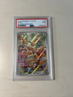 Pokemon Eevee 2024 Twighlight Masquerade Illustration Rare #188, PSA 9 Mint - Image 1