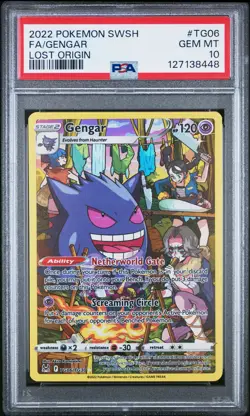 2022 POKEMON SWORD & SHIELD LOST ORIGIN #TG06 FULL ART/GENGAR PSA 10 - Image 1