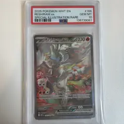 PSA 10 - 2025 Reshiram ex 166/086 Sv: White Flare Holo Pokemon - Image 1