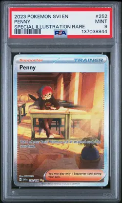 2023 POKEMON SVI EN-SCARLET & VIOLET SPECIAL ILLUSTRATION RARE #252 PENNY PSA 9 - Image 1