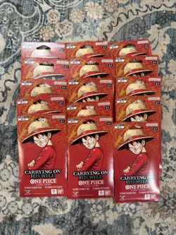 One Piece TCG Carrying On His Will Sleeved Booster Pack OP-13 English Lot Of 15 - Image 1