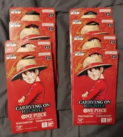 One Piece TCG Lot of (8) OP-13 Carrying On His Will, Sleeved Booster Pack - Image 1