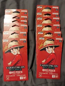 One Piece TCG Lot of (12) OP-13 Carrying On His Will, Sleeved Booster Pack - Image 1
