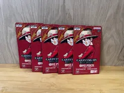 One Piece TCG Carrying On His Will Sleeved Booster Pack OP-13 English LOT of 5 - Image 1