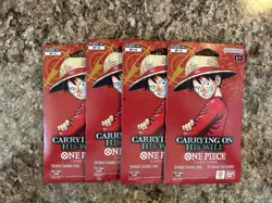 One Piece TCG Carrying On His Will Sleeved Booster Pack OP-13 English LOT of (4) - Image 1