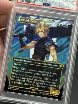 Magic MTG Final Fantasy Cloud Ex-SOLDIER Borderless Surge Foil Card 2025 PSA 10 - Image 2
